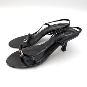 Tony Bianco Lush Ankle Strap Sandals Women's Black Hi Shine Size US7 EU37.5